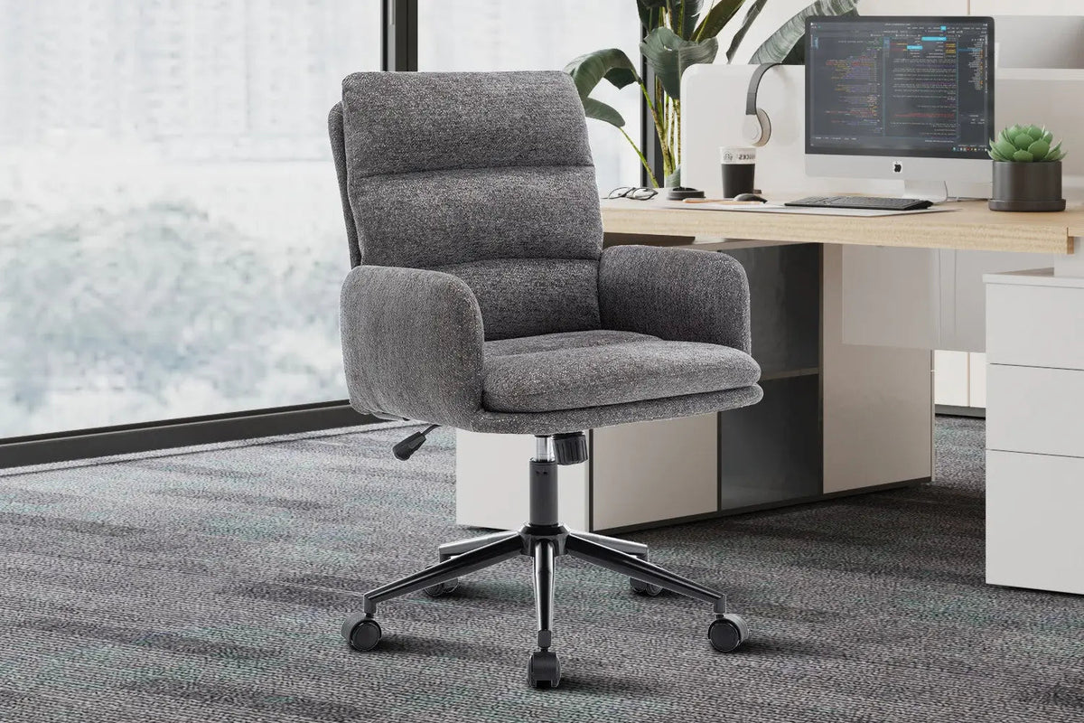 Chaise de Bureau EMMY en Tissu - Chaise de bureau réglable 64 x 68 cm