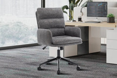 Chaise de Bureau EMMY en Tissu - Chaise de bureau réglable 64 x 68 cm