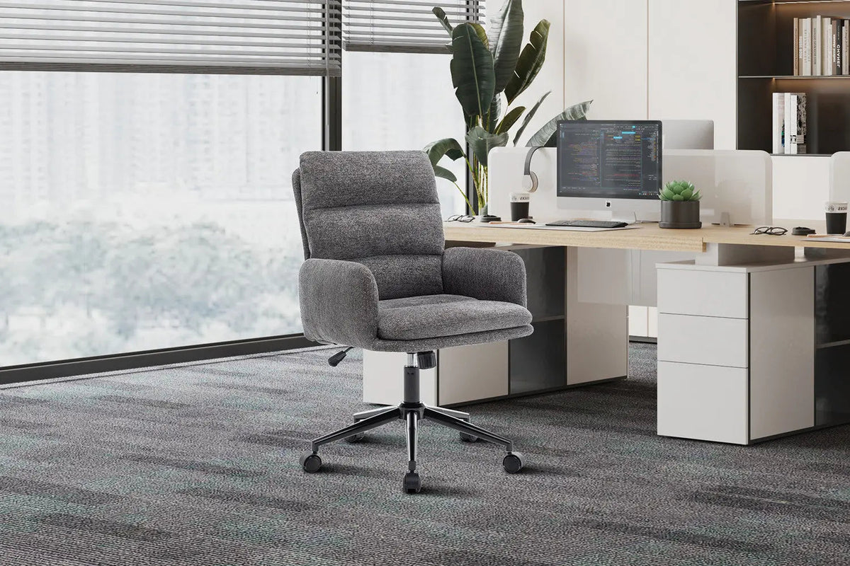 Chaise de Bureau EMMY en Tissu - Chaise de bureau réglable 64 x 68 cm