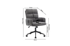 Chaise de Bureau EMMY en Tissu - Chaise de bureau réglable 64 x 68 cm
