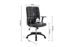 Chaise de Bureau LUKY en Similicuir (PU) - Chaise de bureau réglable 58 x 59 cm