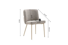 Chaise de Salle à Manger ALYX en Tissu - 51 x 61 cm