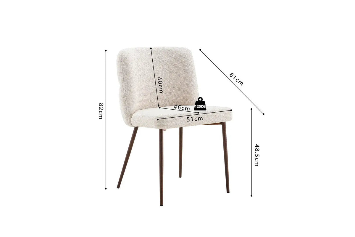 Chaise de Salle à Manger ALYX en Tissu - 51 x 61 cm