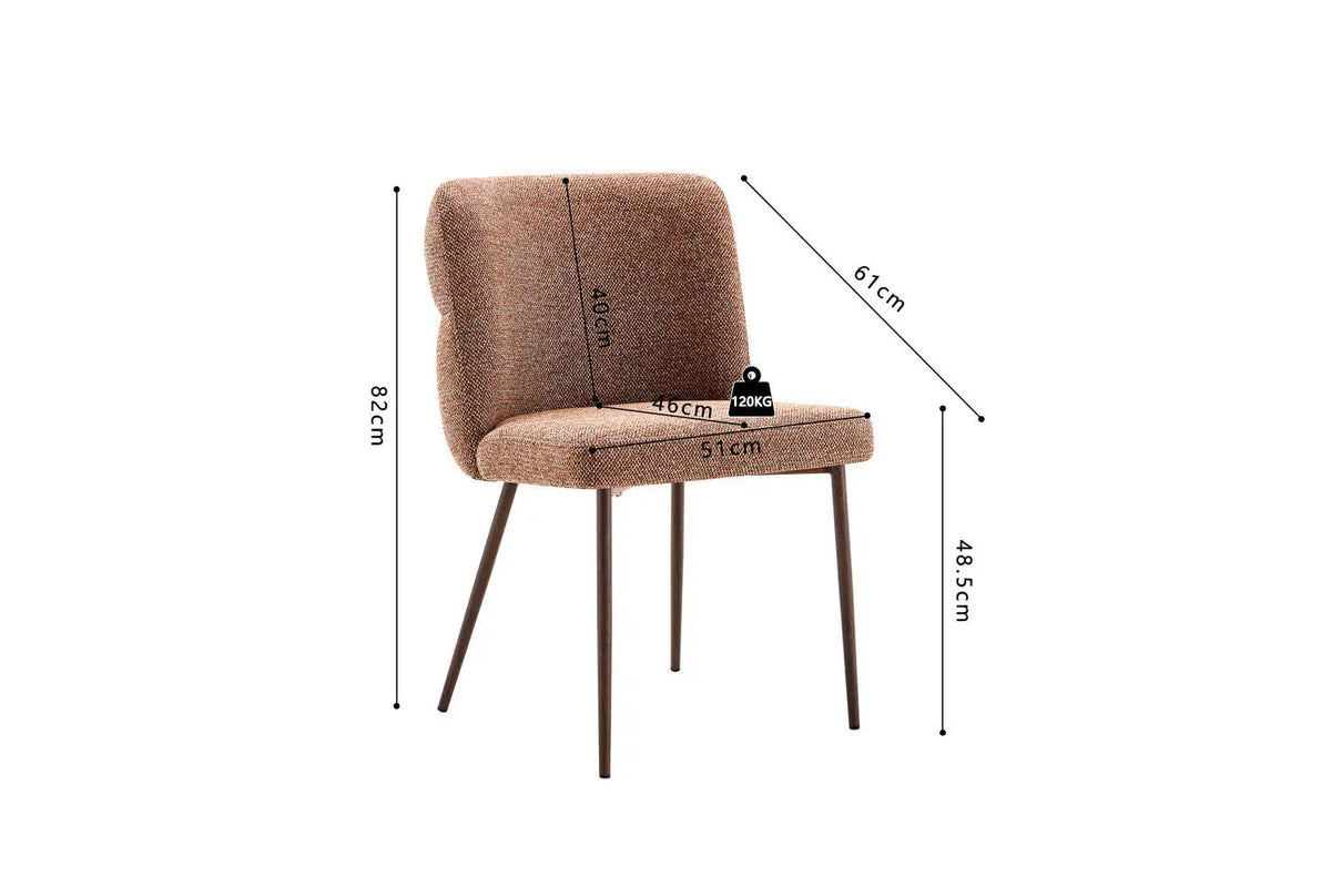 Chaise de Salle à Manger ALYX en Tissu - 51 x 61 cm
