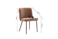 Chaise de Salle à Manger ALYX en Tissu - 51 x 61 cm