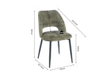 Chaise de Salle à Manger ARLA en Tissu - 51 x 59,5 cm