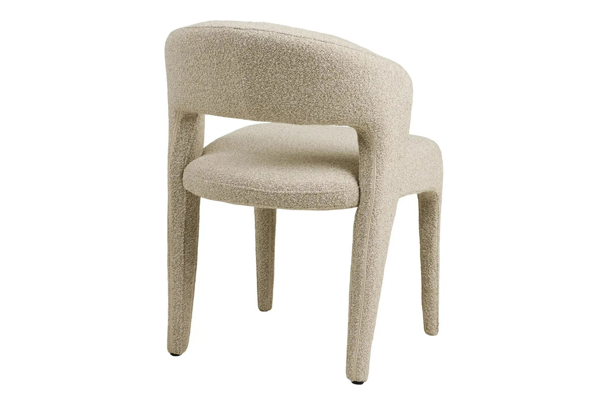 Chaise de Salle à Manger BELMONT en Tissu Sable - 57 x 61 cm