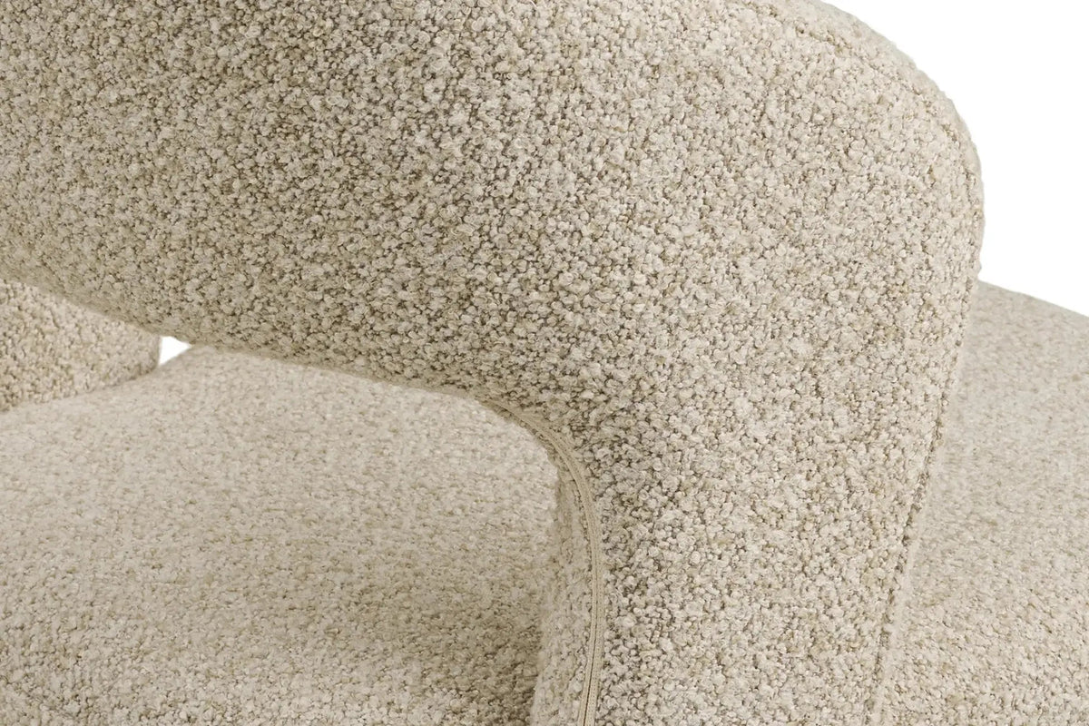 Chaise de Salle à Manger BELMONT en Tissu Sable - 57 x 61 cm