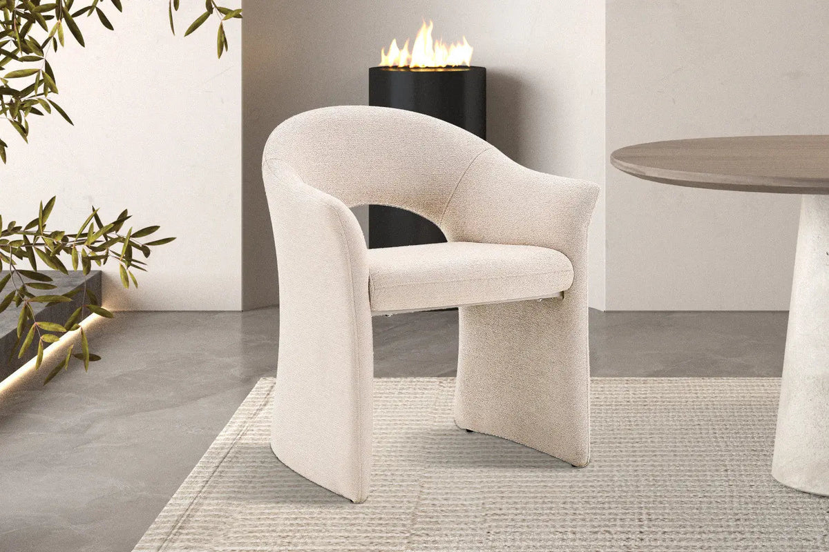 Chaise de Salle à Manger CHARLYNE avec Accoudoirs en Tissu - 66 x 61,5 cm