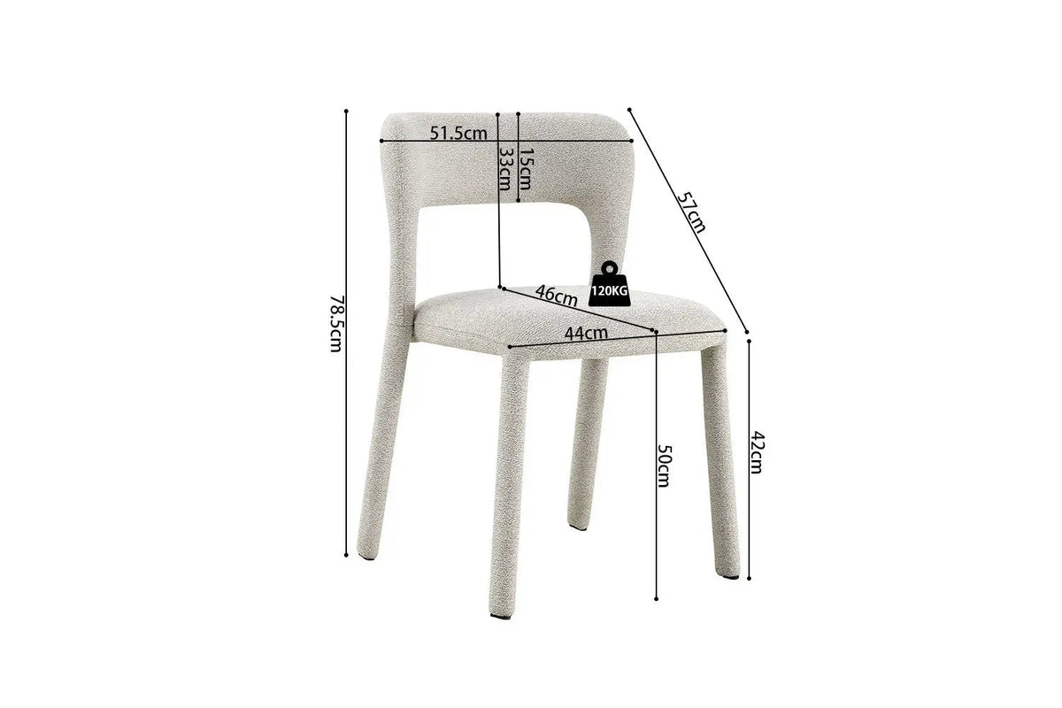 Chaises de Salle à Manger ELVYA en Tissu - 51,5 x 57 cm