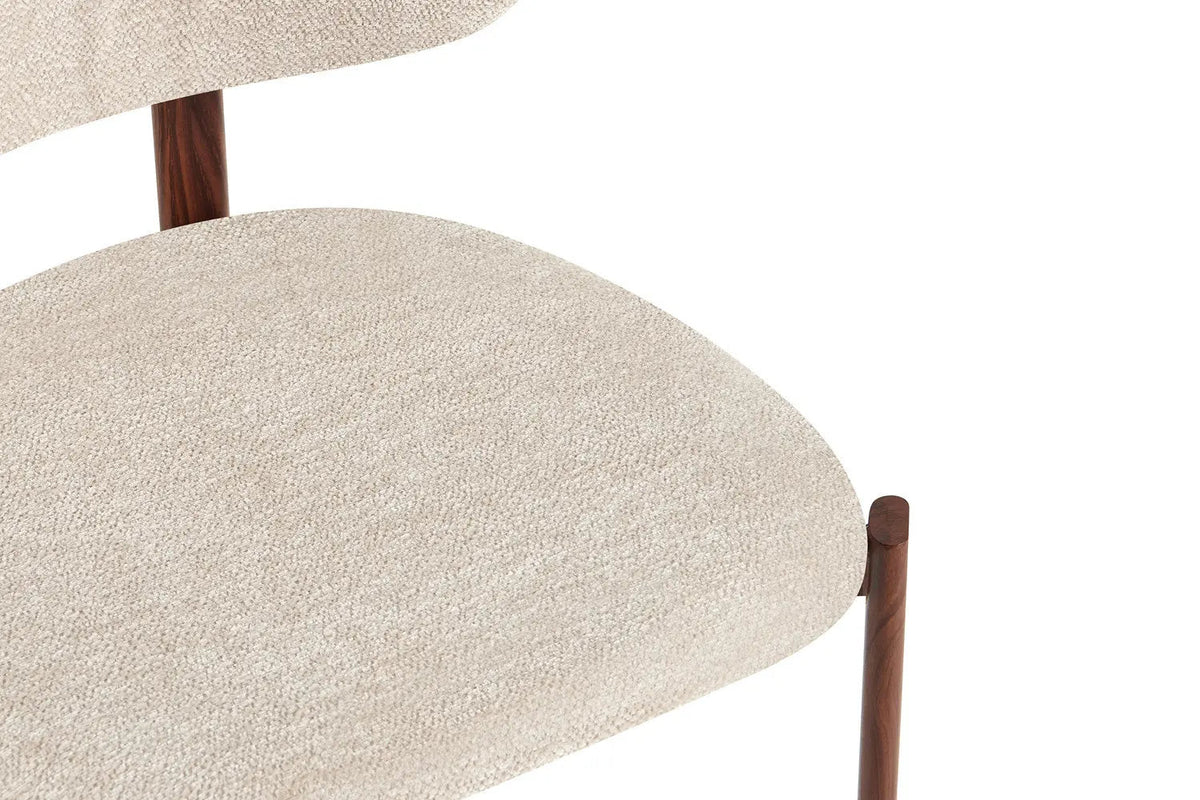 Chaise de Salle à Manger JADY en Tissu Bouclé - 49,5 x 49 cm