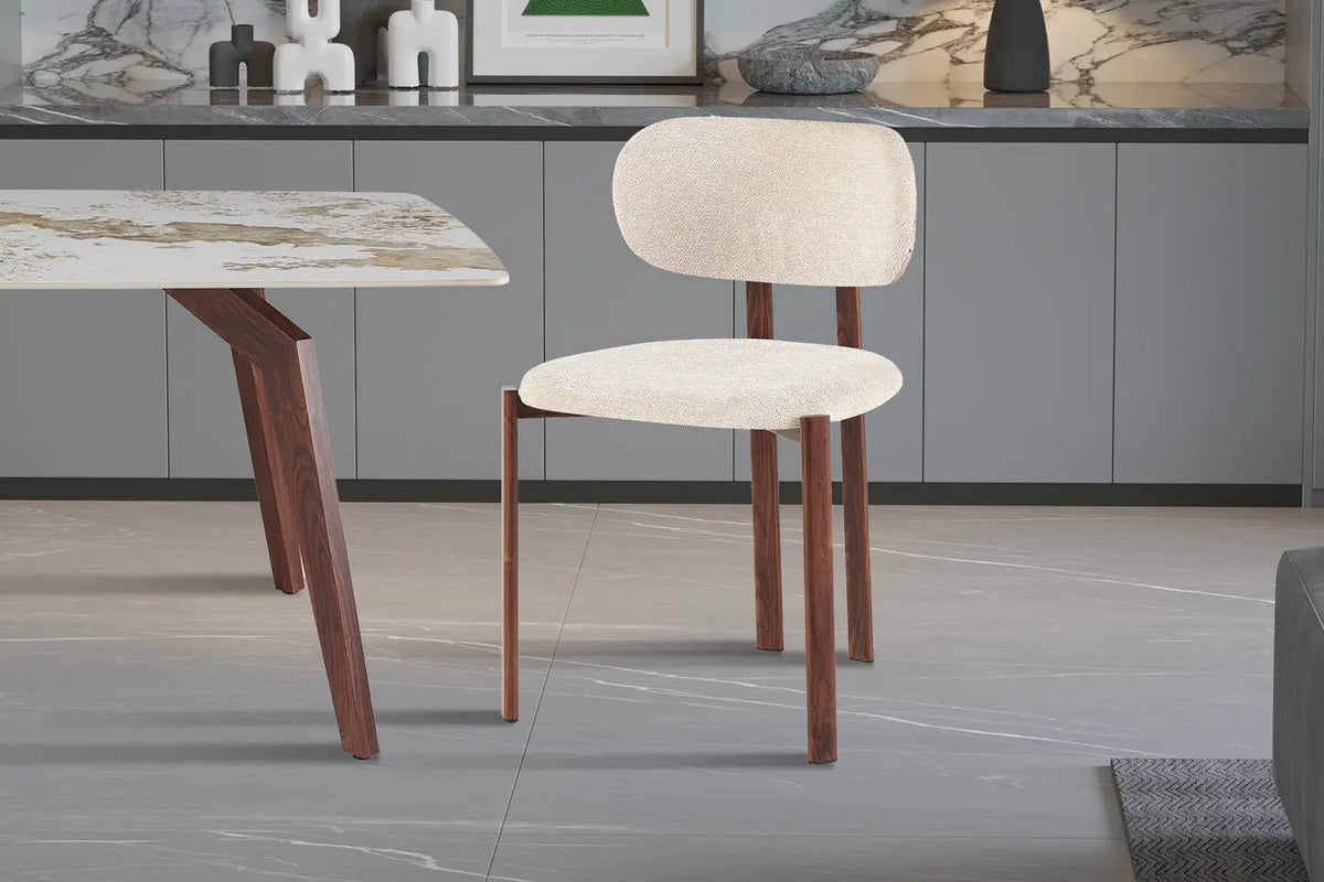 Chaise de Salle à Manger JADY en Tissu Bouclé - 49,5 x 49 cm