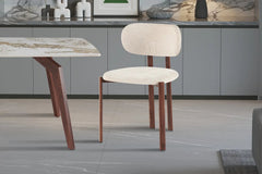 Chaise de Salle à Manger JADY en Tissu Bouclé - 49,5 x 49 cm