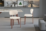 Chaise de Salle à Manger JADY en Tissu Bouclé - 49,5 x 49 cm