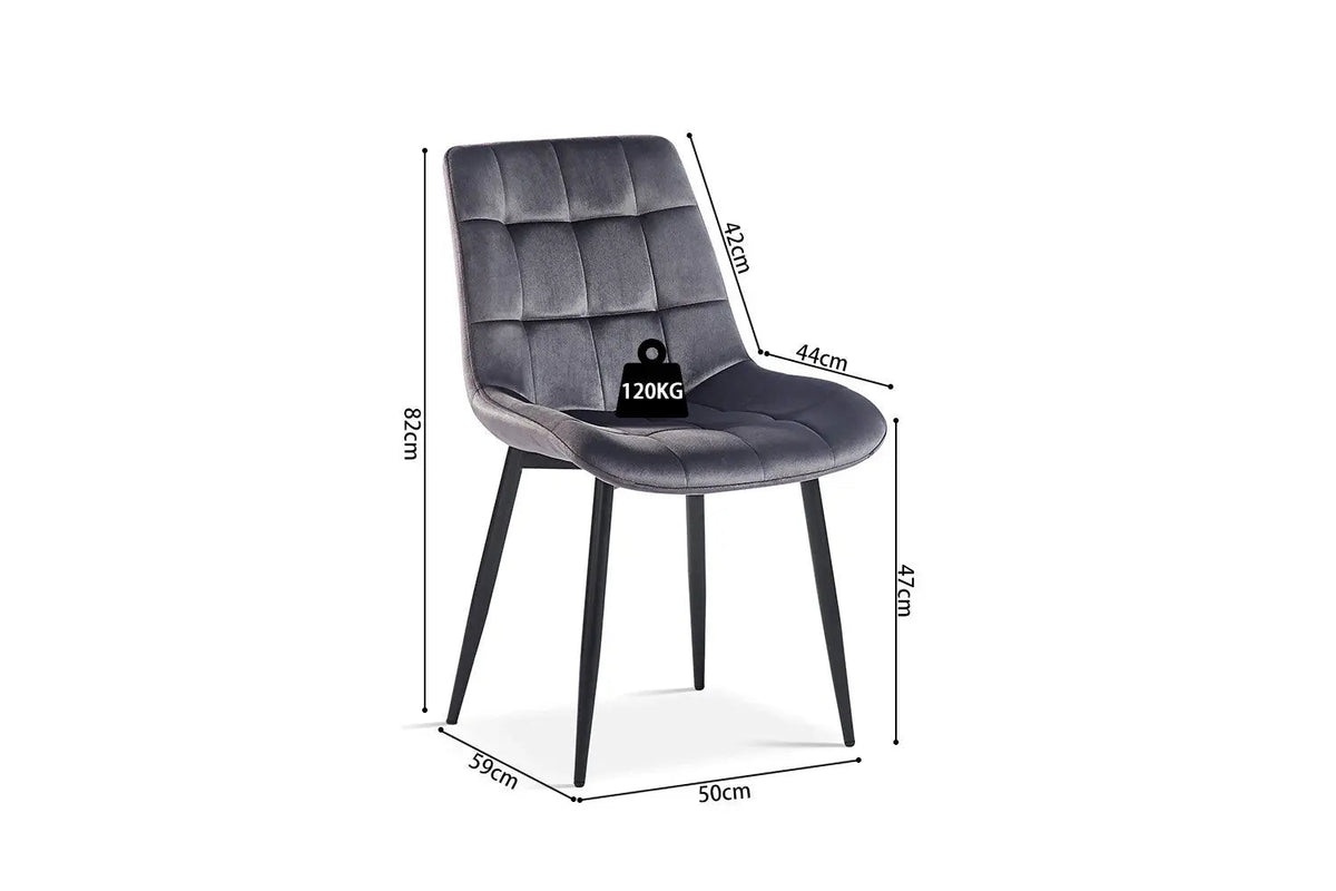 Chaise de Salle à Manger JULIA Velours - 50 x 59 cm