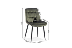 Chaise de Salle à Manger JULIA Velours - 50 x 59 cm