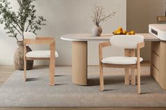 Chaise de Salle à Manger KAMELIA Beige en Bois de Frêne - 56 x 52 cm