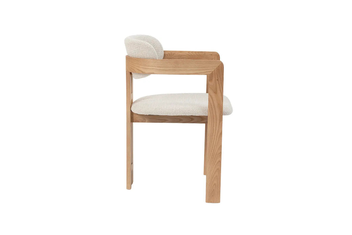 Chaise de Salle à Manger KAMELIA Beige en Bois de Frêne - 56 x 52 cm