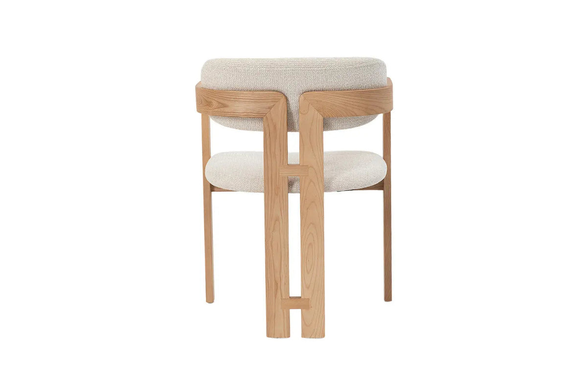 Chaise de Salle à Manger KAMELIA Beige en Bois de Frêne - 56 x 52 cm