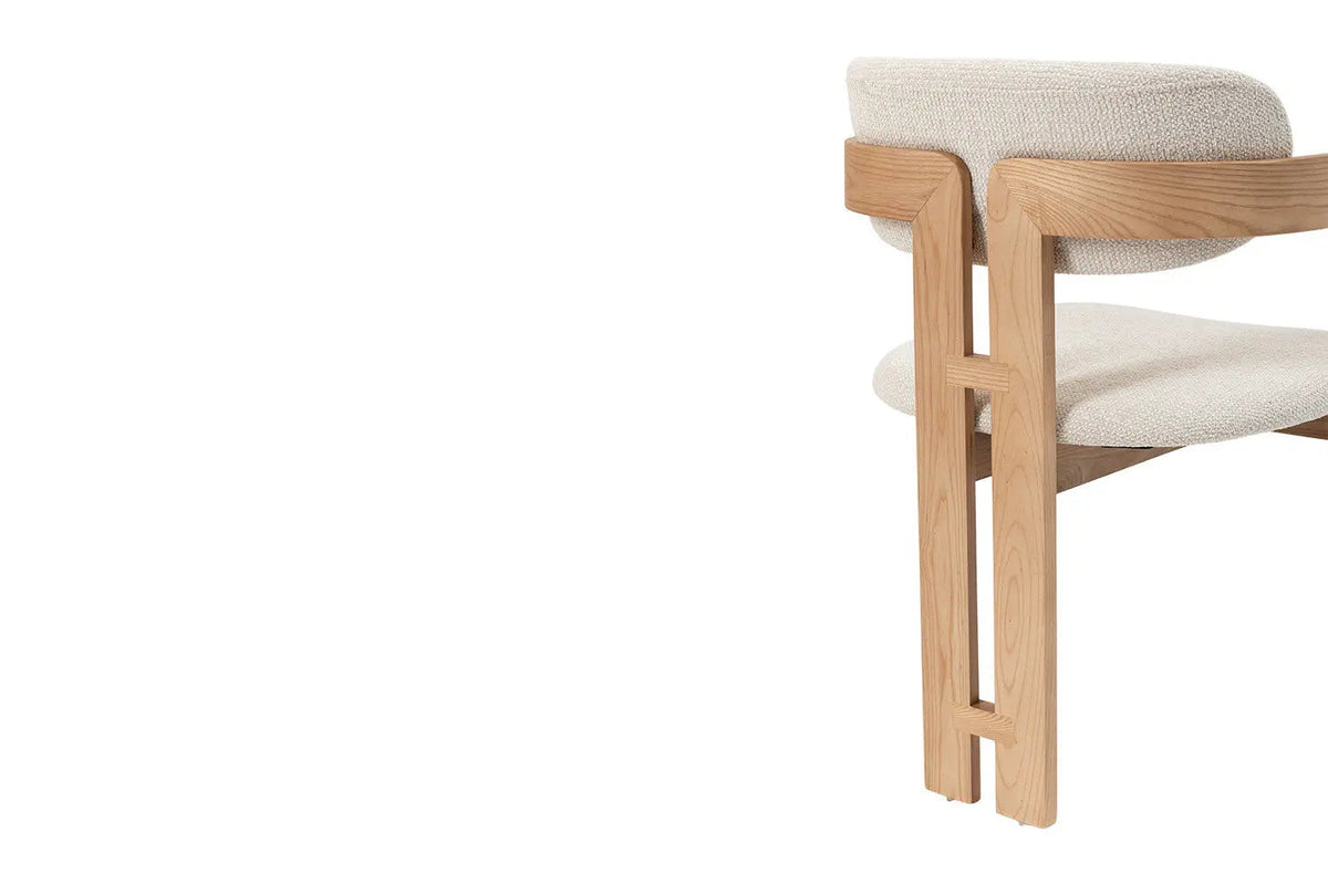 Chaise de Salle à Manger KAMELIA Beige en Bois de Frêne - 56 x 52 cm