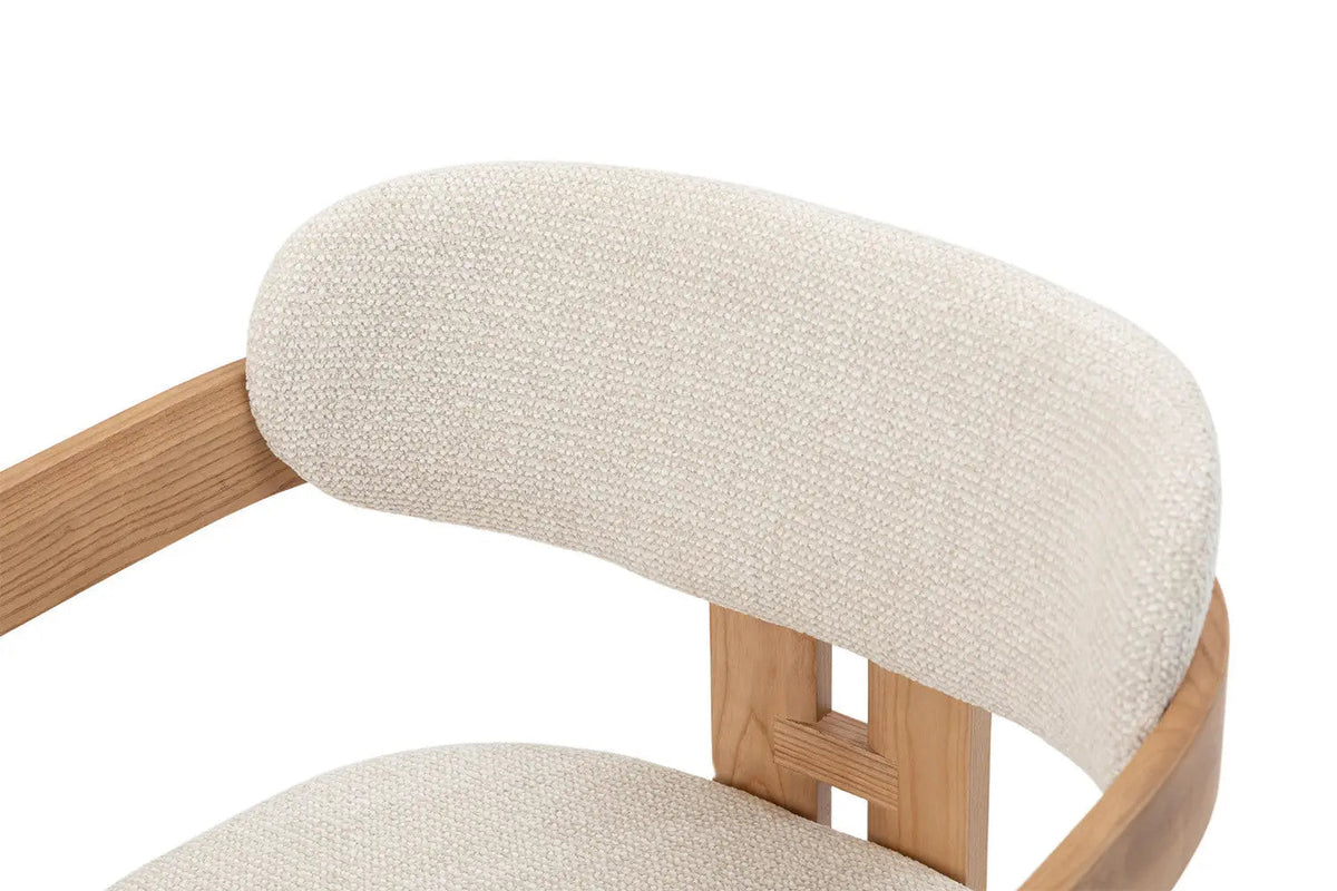 Chaise de Salle à Manger KAMELIA Beige en Bois de Frêne - 56 x 52 cm