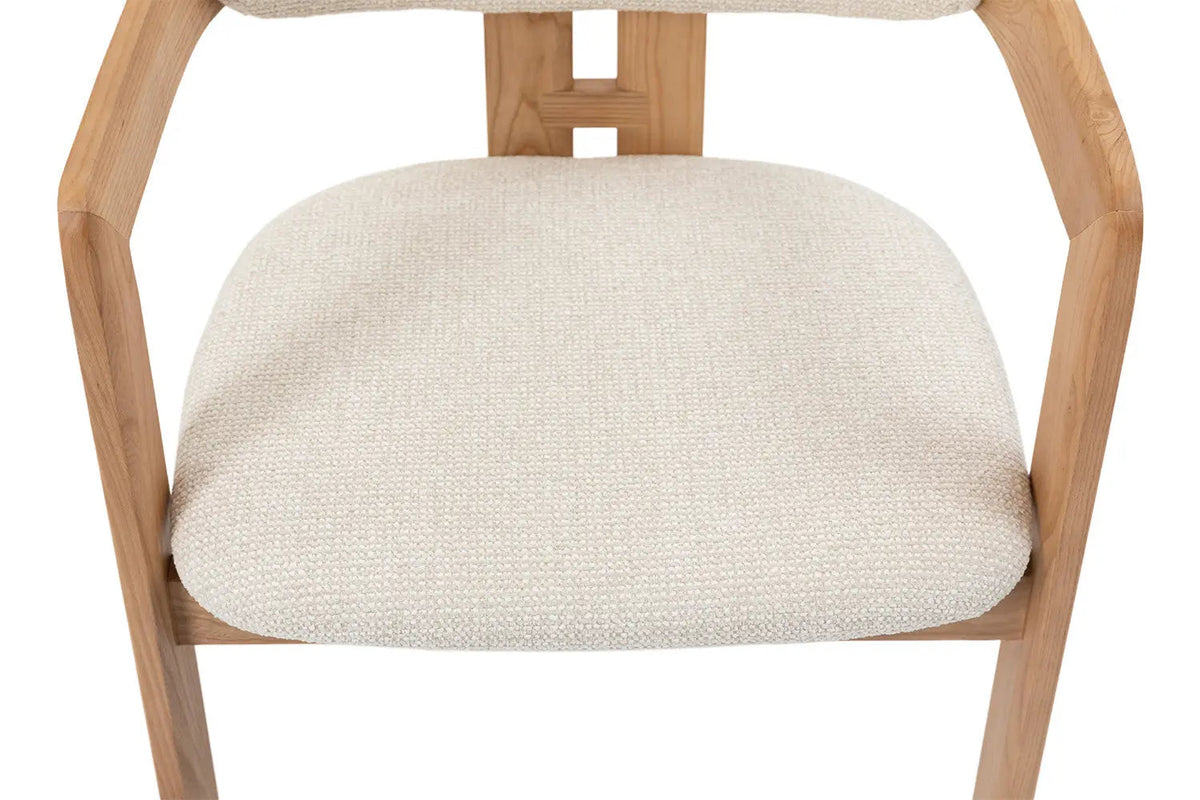 Chaise de Salle à Manger KAMELIA Beige en Bois de Frêne - 56 x 52 cm