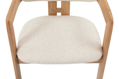Chaise de Salle à Manger KAMELIA Beige en Bois de Frêne - 56 x 52 cm