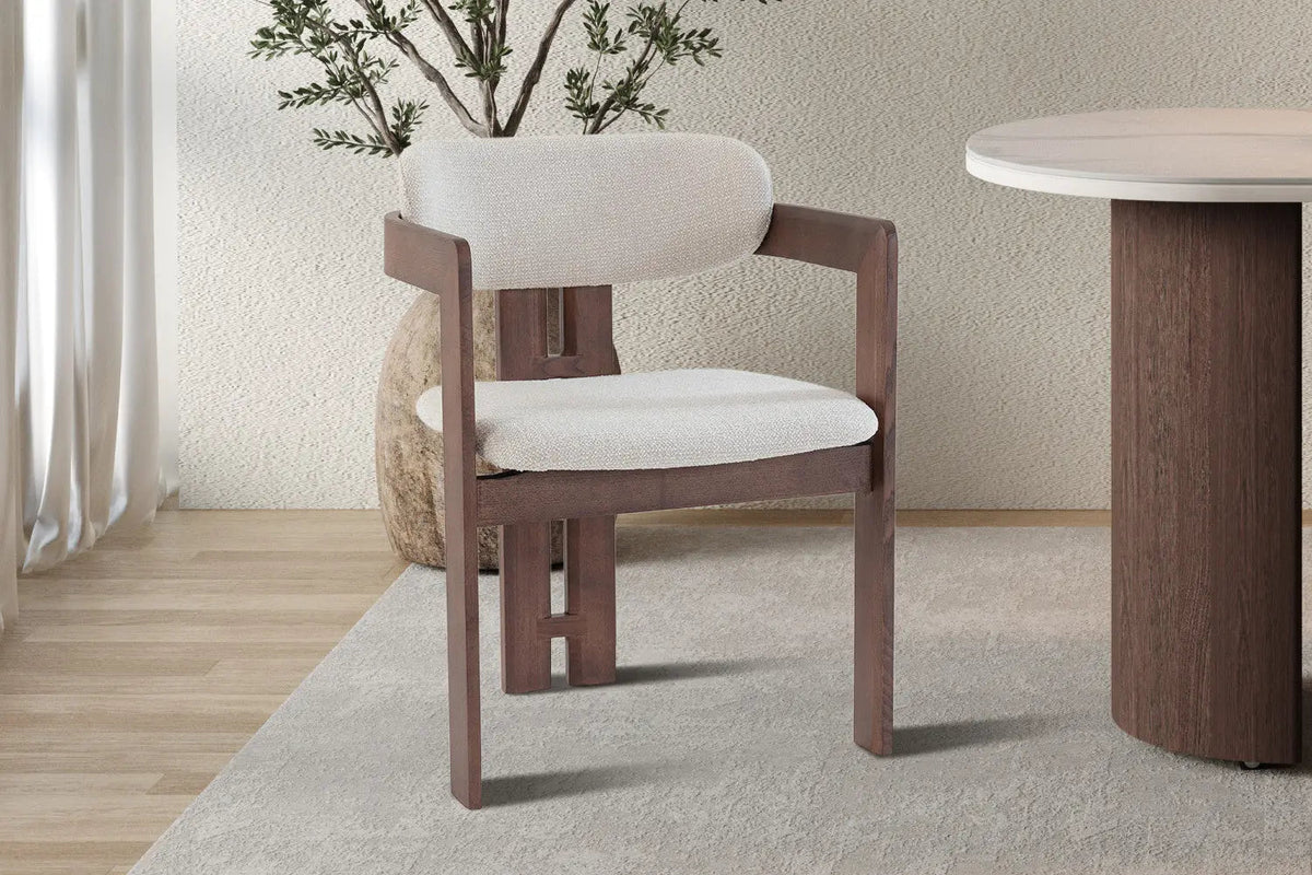 Chaise de Salle à Manger KAMELIA Beige en Bois de Frêne - 56 x 52 cm