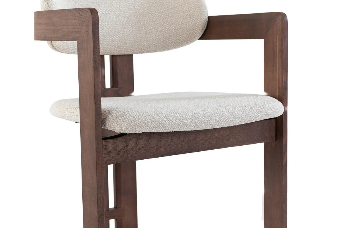 Chaise de Salle à Manger KAMELIA Beige en Bois de Frêne - 56 x 52 cm