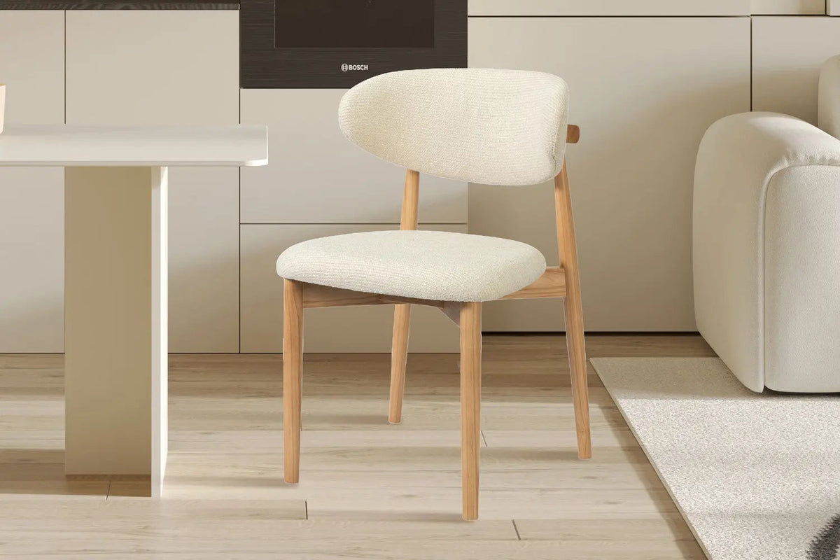 Chaise de Salle à Manger KAYLA en Chêne Massif Beige - 50 x 56 cm
