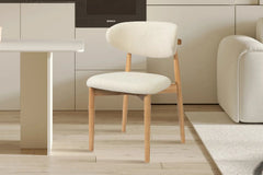 Chaise de Salle à Manger KAYLA en Chêne Massif Beige - 50 x 56 cm