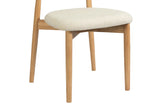 Chaise de Salle à Manger KAYLA en Chêne Massif Beige - 50 x 56 cm