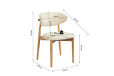 Chaise de Salle à Manger KAYLA en Chêne Massif Beige - 50 x 56 cm