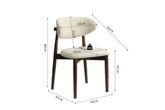 Chaise de Salle à Manger KAYLA en Chêne Massif Beige - 50 x 56 cm