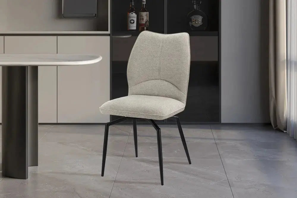 Chaises de Salle à Manger Pivotante LYARA en Tissu - 45,5 x 60 cm