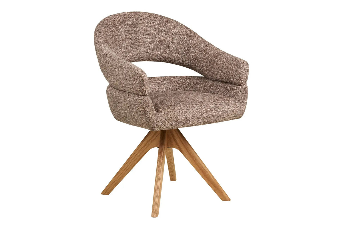 Chaise de Salle à Manger Pivotante avec Pieds en Chêne DOVER - 61 x 58 cm