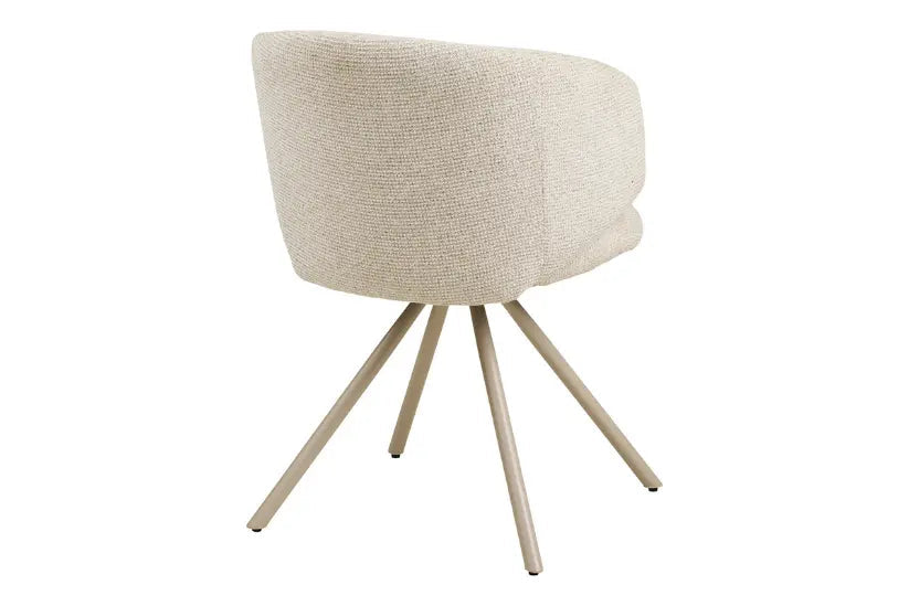 Chaise de Salle à Manger Pivotante avec Pieds et Tissu Sable FULHAM - 60 x 53 cm