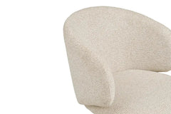 Chaise de Salle à Manger Pivotante avec Pieds et Tissu Sable FULHAM - 60 x 53 cm
