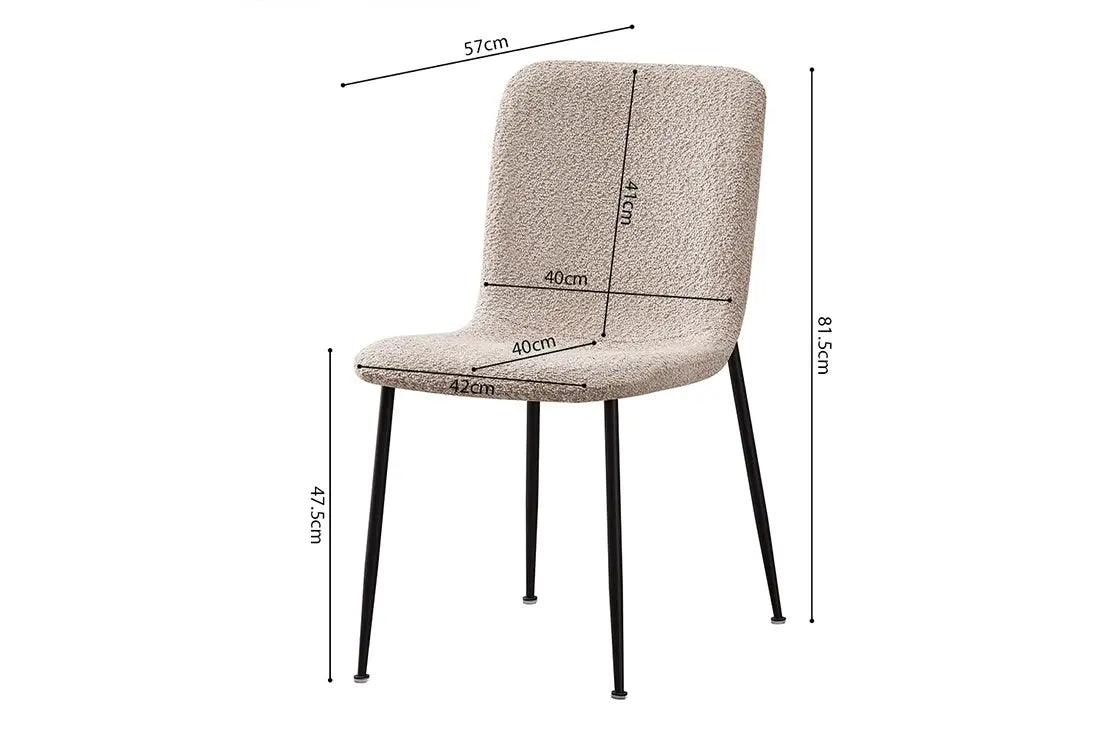 Chaise de Salle à Manger ALICYA Velours Côtelé ou Bouclé - 42 x 57 cm