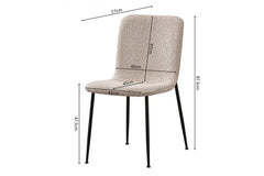 Chaise de Salle à Manger ALICYA Velours Côtelé ou Bouclé - 42 x 57 cm