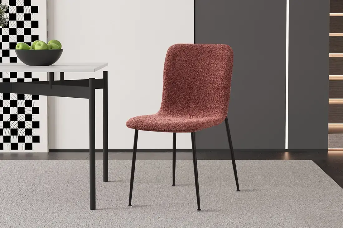 Chaise de Salle à Manger ALICYA Velours Côtelé ou Bouclé - 42 x 57 cm