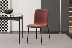Chaise de Salle à Manger ALICYA Velours Côtelé ou Bouclé - 42 x 57 cm
