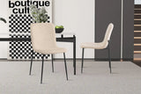 Chaise de Salle à Manger ALICYA Velours Côtelé ou Bouclé - 42 x 57 cm