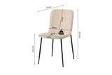 Chaise de Salle à Manger ALICYA Velours Côtelé ou Bouclé - 42 x 57 cm