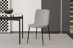 Chaise de Salle à Manger ALICYA Velours Côtelé ou Bouclé - 42 x 57 cm