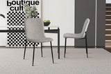 Chaise de Salle à Manger ALICYA Velours Côtelé ou Bouclé - 42 x 57 cm