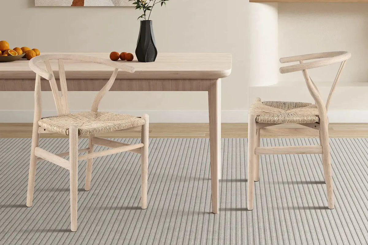 Chaise en Bois d'Orme avec l'Assise Tissé en Jonc de Mer BARTY - 55 x 52.5cm