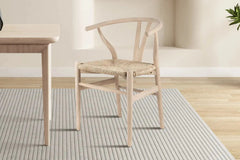 Chaise en Bois d'Orme avec l'Assise Tissé en Jonc de Mer BARTY - 55 x 52.5cm
