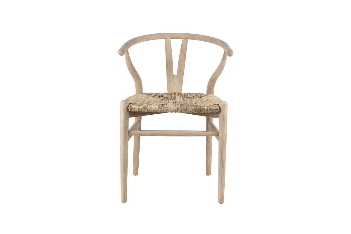 Chaise en Bois d'Orme avec l'Assise Tissé en Jonc de Mer BARTY - 55 x 52.5cm