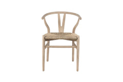 Chaise en Bois d'Orme avec l'Assise Tissé en Jonc de Mer BARTY - 55 x 52.5cm